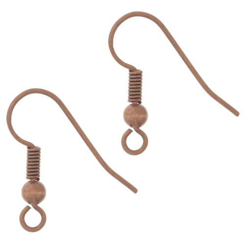 Crochets d'oreilles boules 18 mm cuivré vieilli x100