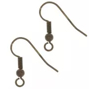 Crochets d'oreilles boules 18 mm bronze x100