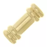 Perles tubes travaillées 9x3.5 mm - Doré à l'or fin x5