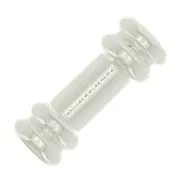 Perles tubes travaillées 9x3.5 mm - Placage argent finx5