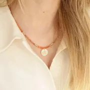 Perles tubes travaillées 9x3.5 mm - Placage argent finx5