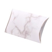 Emballage berlingot en carton - motif marbré 12.5x8x2cm - Blanc - Gris x1