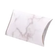 Emballage berlingot en carton - motif marbré 12.5x8x2cm - Blanc - Gris x1