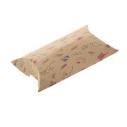 Emballage berlingot en carton - motif fleuri 8x5.5x2cm - Kraft - Multicolore x1|raw }}