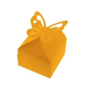 Boîte cadeau papillon à monter soi-même 6x6x4 cm - Orange pailleté x5