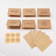 Set de 6 enveloppes - étiquettes et cartes de remerciements en papier kraft