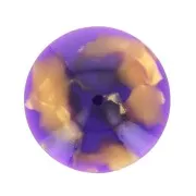 Cabochon rond en acétate 18 mm - Ecaille de tortue - Violet - Doré x1