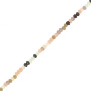 Perles rondelles facettées rondes aplaties 2.5x1.5 mm Noir - Vert - Saumon x30cm