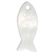 Sequins poissons 21.5 mm en nacre - Naturel x10