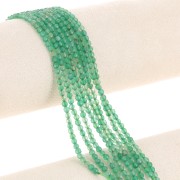 Perles Rondes facettées 3 mm pierre gemme  Agate teintée - Vert  x37cm