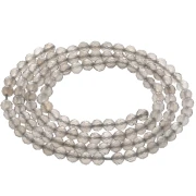 Perles Rondes facettées 3 mm pierre gemme Agate teintée - Taupe clair x39cm