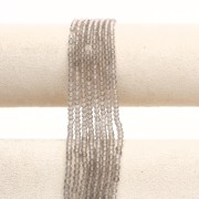 Perles Rondes facettées 3 mm pierre gemme Agate teintée - Taupe clair x39cm