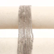 Perles Rondes facettées 3 mm pierre gemme Agate teintée - Taupe clair x39cm