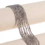 Perles Rondes facettées 3 mm pierre gemme  Agate teintée - Taupe x37cm