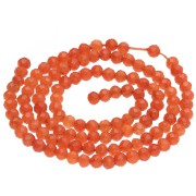 Perles Rondes facettées 3.5 mm pierre gemme Agate - Orange x37cm