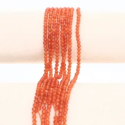 Perles Rondes facettées 3.5 mm pierre gemme Agate - Orange x37cm