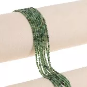 Perles Rondes facettées 2 mm pierre gemme  - Agate Verte x39cm