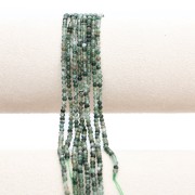 Perles Rondes facettées 2.5 mm pierre gemme  - Agate Verte x38cm