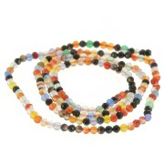 Perles Rondes facettées 2 mm pierre gemme Agate teintée - Multicolore x38cm|raw }}