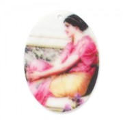 Pendentif ovale 38x28 mm Femme x1|raw }}