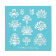 Silk Screen pour Pâte polymère 121x125 mm - Motif Henna Lillies x1|raw }}