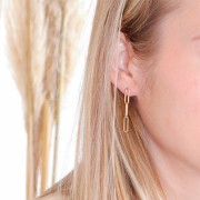 Boucles d'oreilles chaîne maille rectangle 36x4.5 mm - Gold filled (or laminé) x2