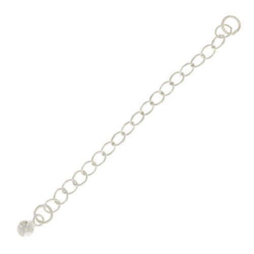 Chainette d'extension boule maille Forçat 60x2.75 mm en Argent 925 x20