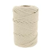 Bobine de cordon en coton pour macramé 5 mm - Ecru x 50m