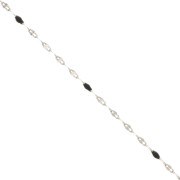 Chaîne maille fantaisie - résine époxy 1.5 mm - Noir - Acier inoxydable x90cm