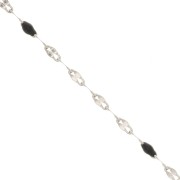 Chaîne maille fantaisie - résine époxy 1.5 mm - Noir - Acier inoxydable x90cm