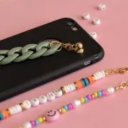 Assortiment de 200 perles plates - lettres alphabet - 7 mm - Blanc - Doré