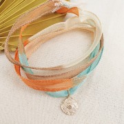 Breloque ronde irrégulière motif oeil 15x12 mm - Plaqué Or 3 microns x1