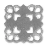 Estampe lisse carrée 16 mm argenté vieilli x1