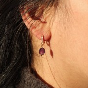 Dormeuses créoles avec oxydes de zirconium - 12 mm - Crystal - Doré à l'Or Fin x2