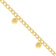 Chaîne maille Rombo avec petites boules 4.8 mm  - Doré à l'or fin x50cm
