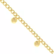 Chaîne maille Rombo avec petites boules 4.8 mm  - Doré à l'or fin x50cm