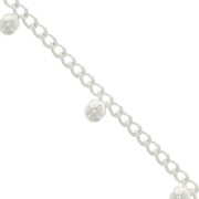 Chaîne maille Rombo avec petites boules 4.8 mm - Placage argent fin x50cm