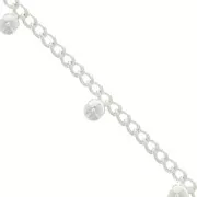 Chaîne maille Rombo avec petites boules 4.8 mm - Placage argent fin x50cm