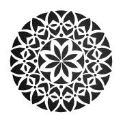 Pochoir en plastique - motif Mandala graphique 12x12 cm - Blanc x1