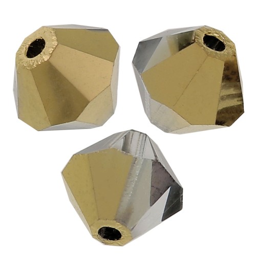 Perles toupies Preciosa - Rondelle Bead 6 mm - Crystal Aurum Half x12