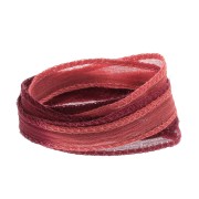 Ruban de soie 10 mm - Tie and dye - Rouge foncé - Rouge clair x85cm|raw }}