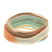 Ruban de soie 10 mm - Tie and dye - Bleu clair - Marron - Orange x85cm|raw }}