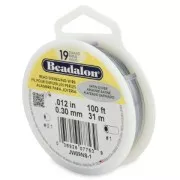 Fil Cablé 19 brins 0.30 mm - Beadalon - Argenté Satiné x31 m