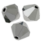 Perles toupies Preciosa - Rondelle Bead 6 mm - Jet Hematite Full x12