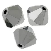 Perles toupies Preciosa - Rondelle Bead 6 mm - Jet Hematite Full x12