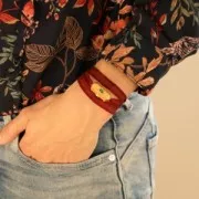 Ruban de soie 10 mm - Bordeaux x85cm