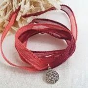 Ruban de soie 10 mm - Rouge x85cm