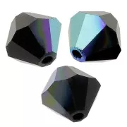 Perles toupies Preciosa - Rondelle Bead 6 mm - Jet AB x12