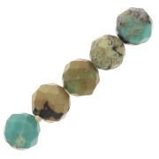 Perles rondes facettées 3 mm pierre gemme - Turquoise naturelle x25|raw }}