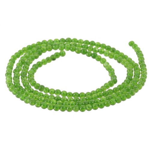 Perles rondes 2 mm pierre gemme - Jade verte x40cm